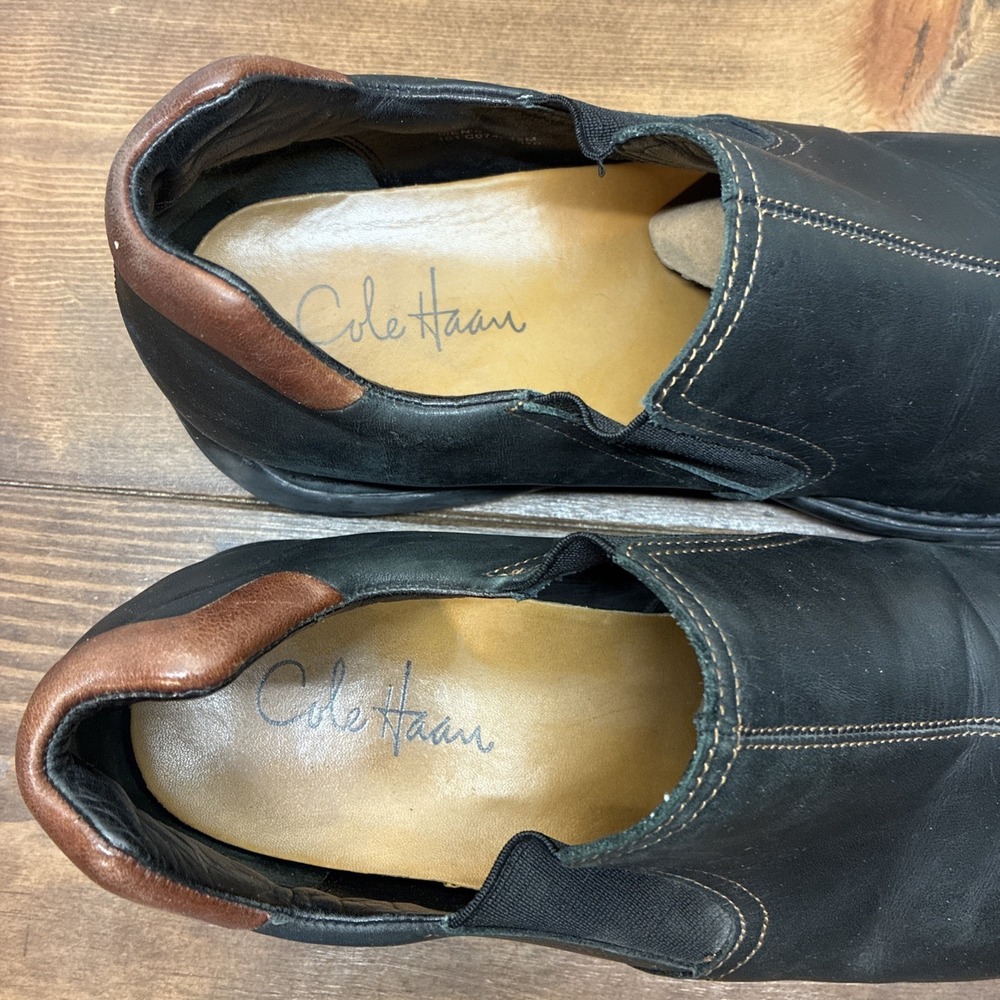 Cole Haan Zeno Loafers Mens 12M Black Brown Leather Slip On Two Tone C07485 - Picture 8 of 9